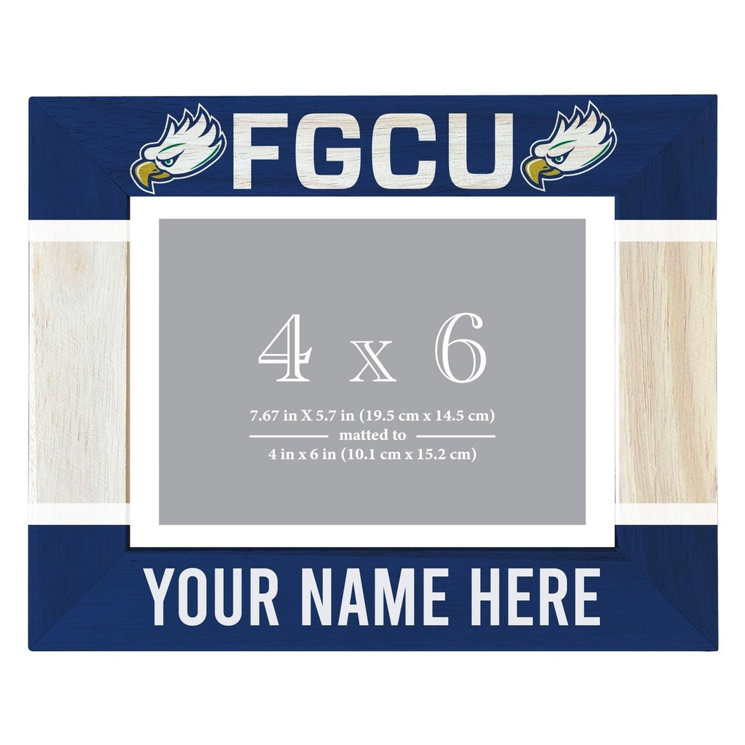 Florida Gulf Coast Eagles Customizable Wooden Photo Frame Matted 4"x 6" Officially Licensed Collegiate Product Image 1