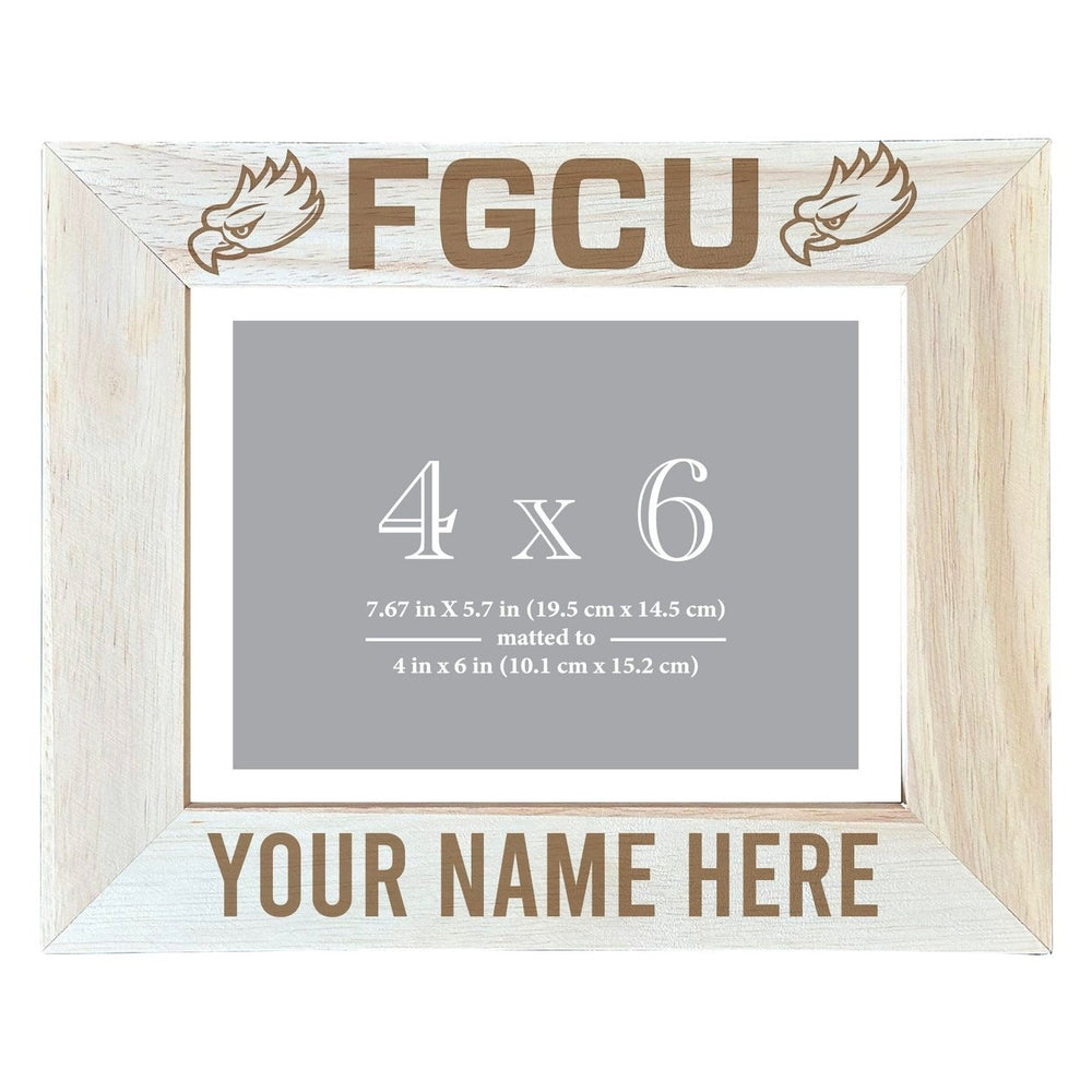 Florida Gulf Coast Eagles Customizable Wooden Photo Frame Matted 4"x 6" Officially Licensed Collegiate Product Image 2