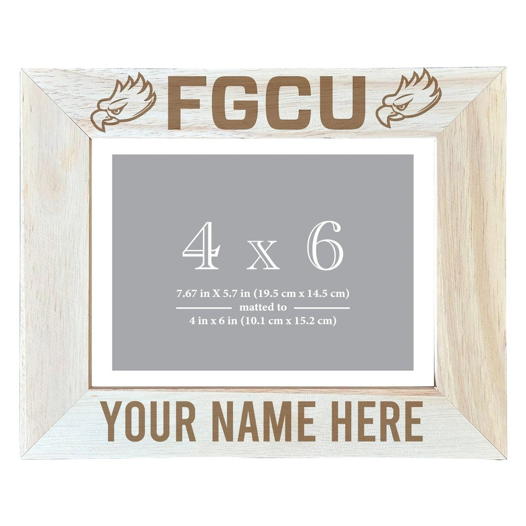 Florida Gulf Coast Eagles Customizable Wooden Photo Frame Matted 4"x 6" Officially Licensed Collegiate Product Image 2