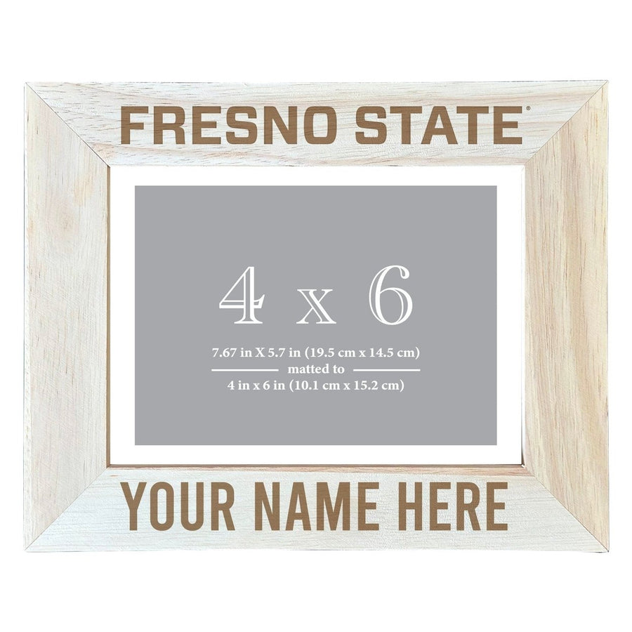 Fresno State Bulldogs Customizable Wooden Photo Frame Matted 4"x 6" Officially Licensed Collegiate Product Image 1