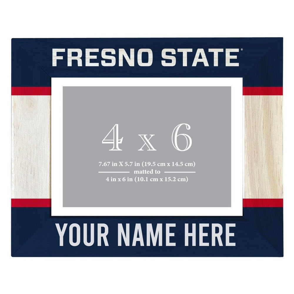 Fresno State Bulldogs Customizable Wooden Photo Frame Matted 4"x 6" Officially Licensed Collegiate Product Image 2