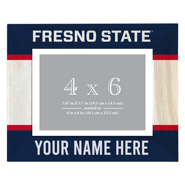 Fresno State Bulldogs Customizable Wooden Photo Frame Matted 4"x 6" Officially Licensed Collegiate Product Image 2