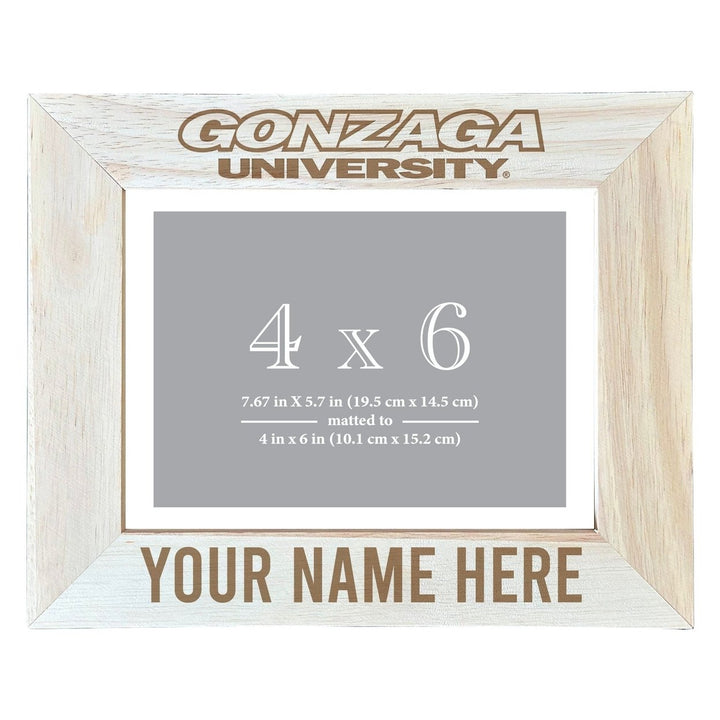 Gonzaga Bulldogs Customizable Wooden Photo Frame Matted 4"x 6" Officially Licensed Collegiate Product Image 1