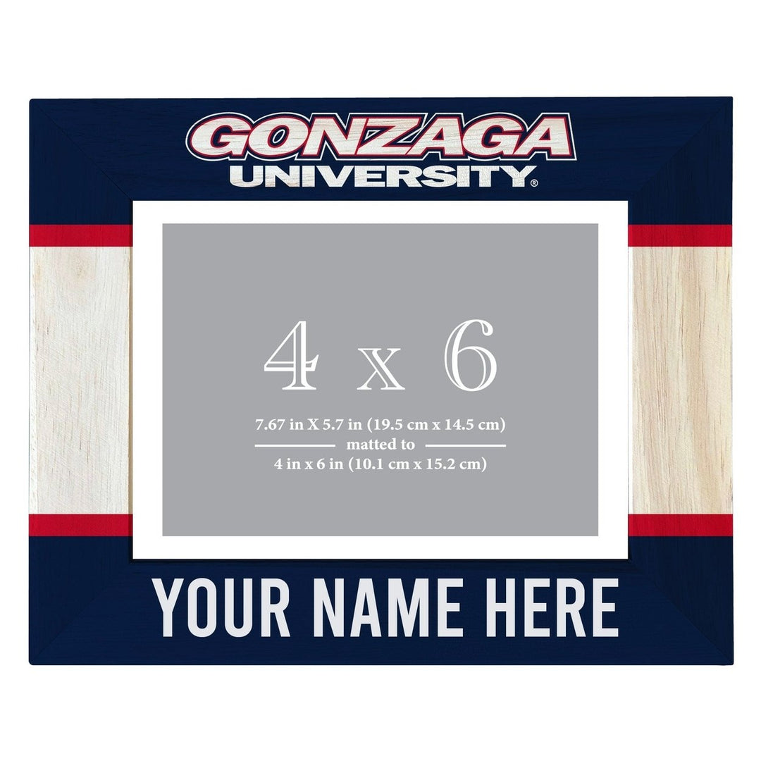 Gonzaga Bulldogs Customizable Wooden Photo Frame Matted 4"x 6" Officially Licensed Collegiate Product Image 2