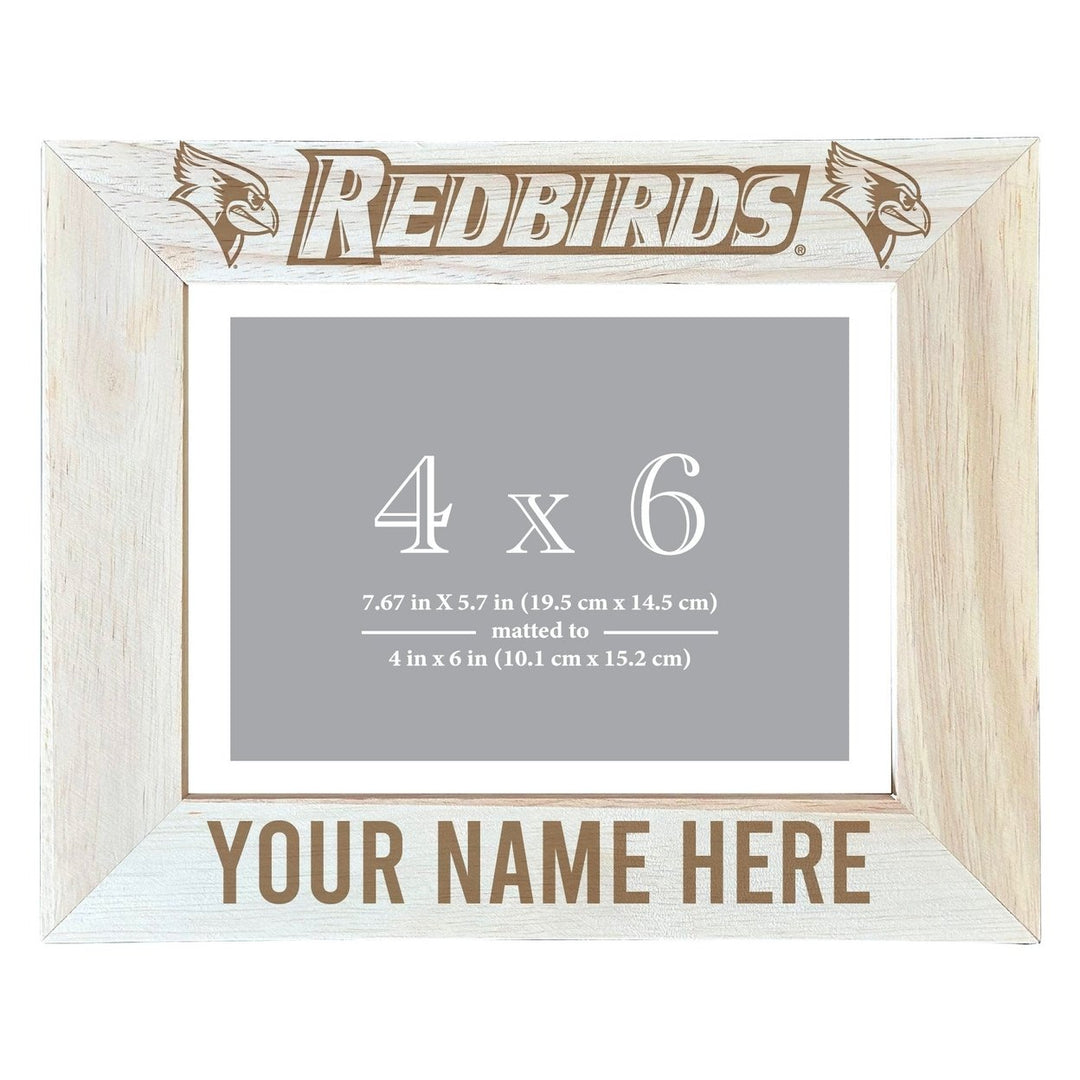 Illinois State Redbirds Customizable Wooden Photo Frame Matted 4"x 6" Officially Licensed Collegiate Product Image 2