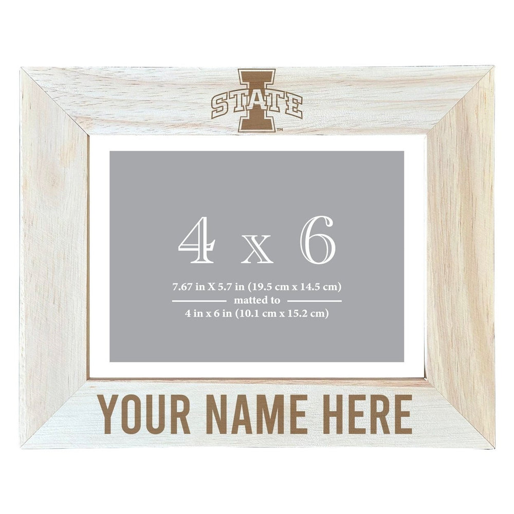 Iowa State Cyclones Customizable Wooden Photo Frame Matted 4"x 6" Officially Licensed Collegiate Product Image 2