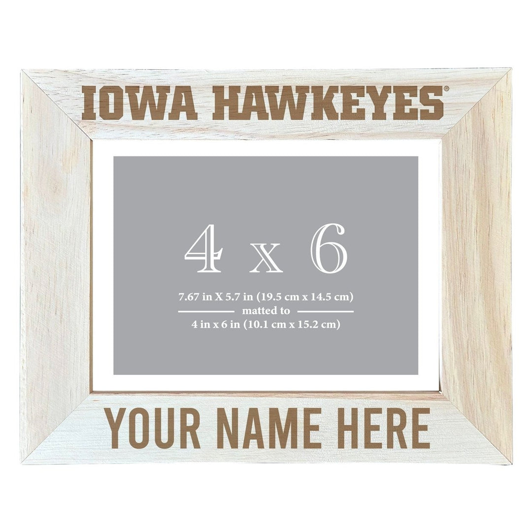 Iowa Hawkeyes Customizable Wooden Photo Frame Matted 4"x 6" Officially Licensed Collegiate Product Image 2