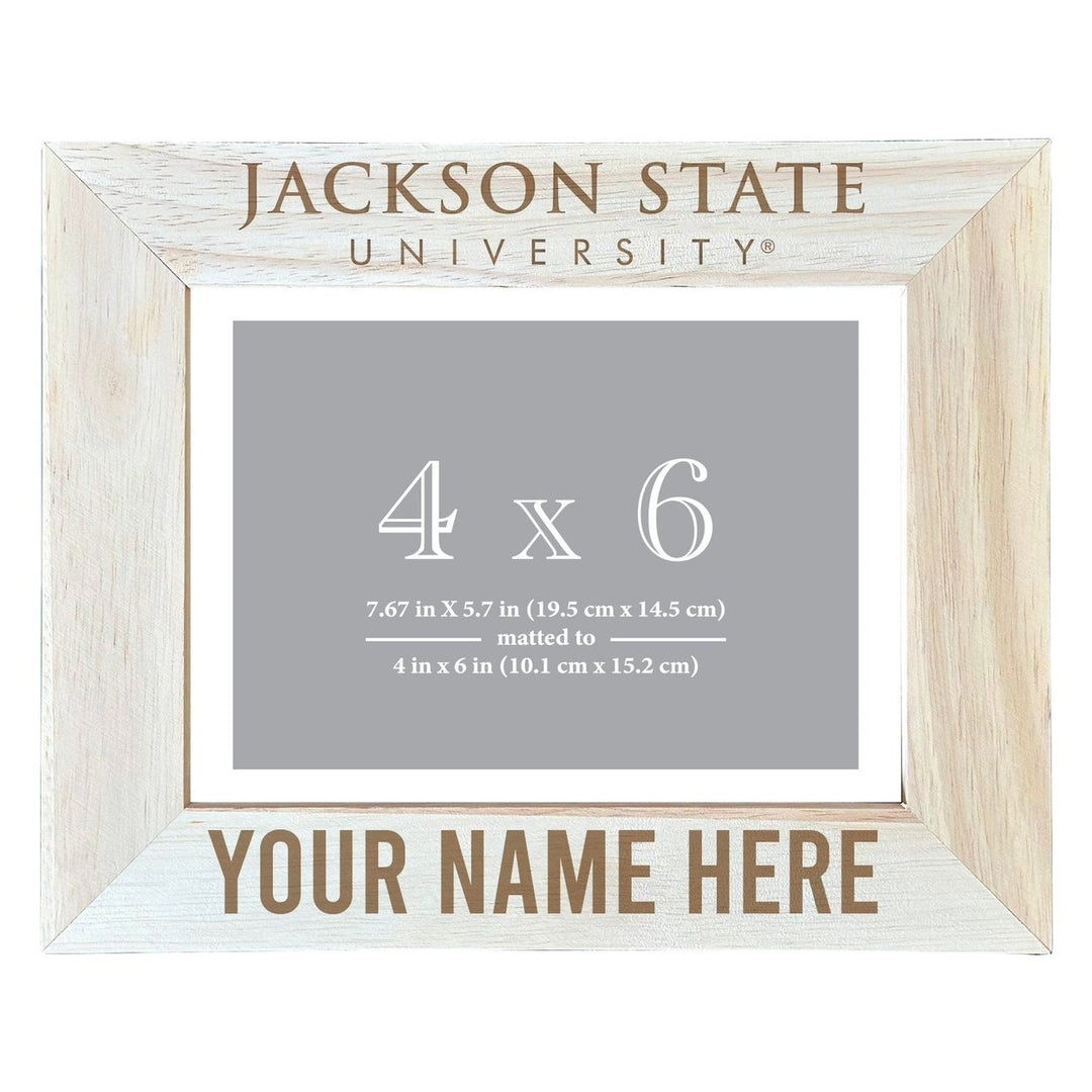 Jackson State University Customizable Wooden Photo Frame Matted 4"x 6" Officially Licensed Collegiate Product Image 1