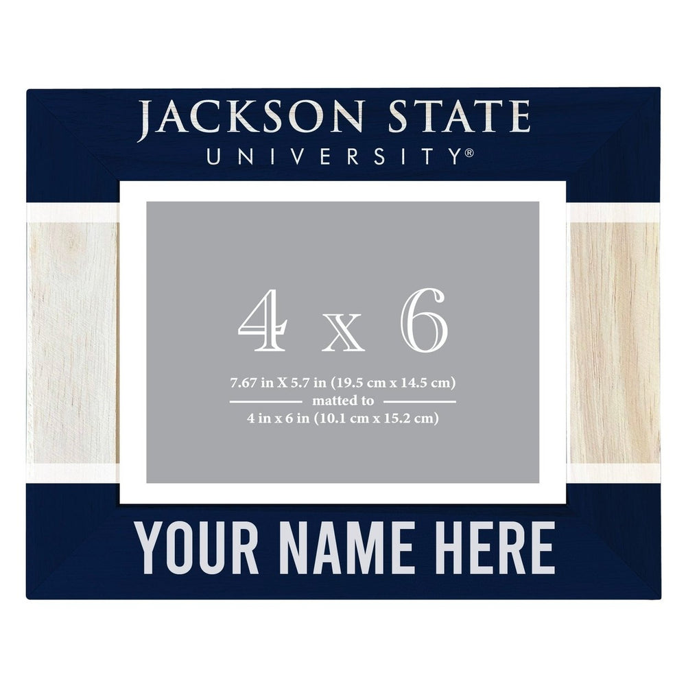 Jackson State University Customizable Wooden Photo Frame Matted 4"x 6" Officially Licensed Collegiate Product Image 2