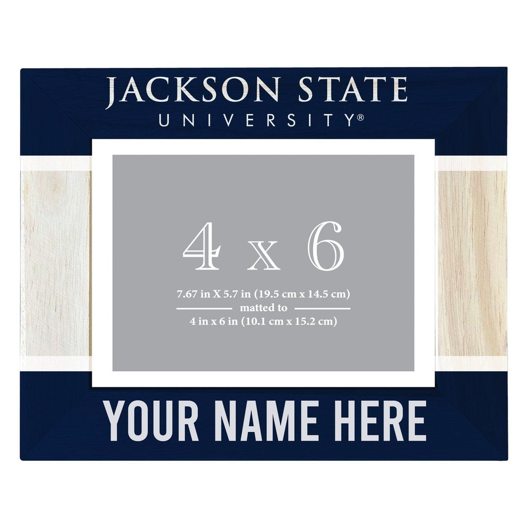 Jackson State University Customizable Wooden Photo Frame Matted 4"x 6" Officially Licensed Collegiate Product Image 2