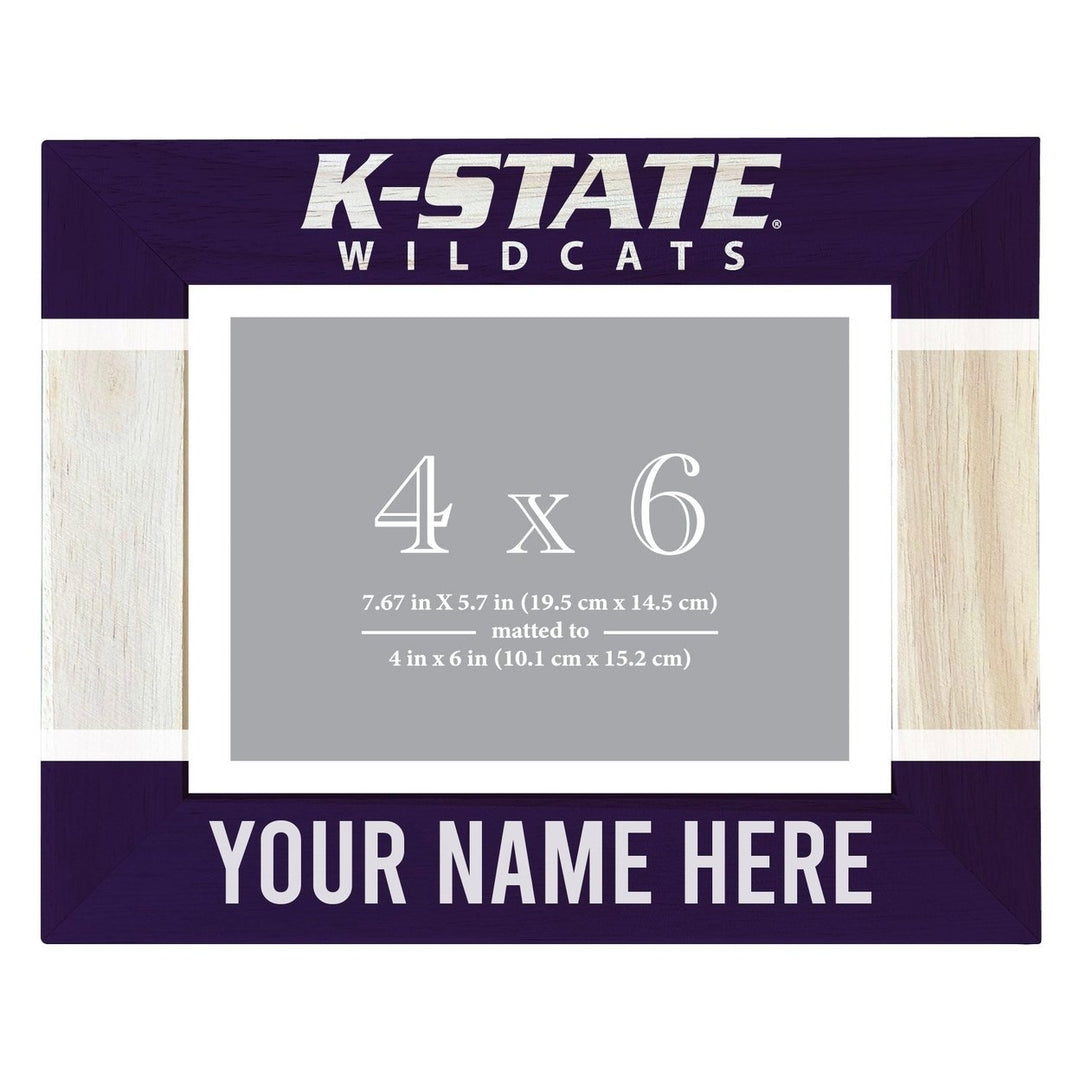 Kansas State Wildcats Customizable Wooden Photo Frame Matted 4"x 6" Officially Licensed Collegiate Product Image 1