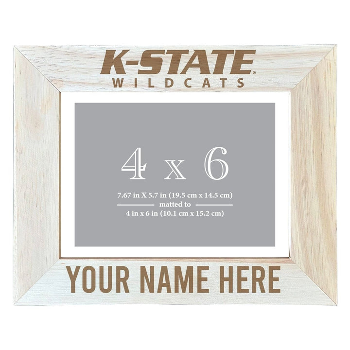 Kansas State Wildcats Customizable Wooden Photo Frame Matted 4"x 6" Officially Licensed Collegiate Product Image 1