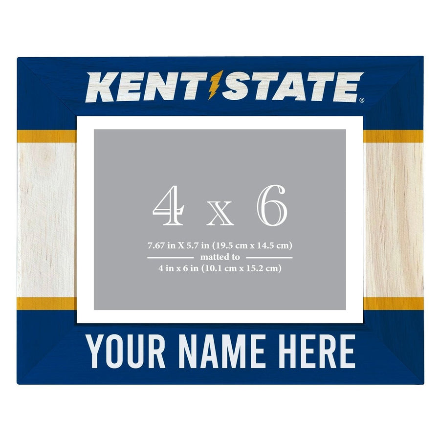 Kent State University Customizable Wooden Photo Frame Matted 4"x 6" Officially Licensed Collegiate Product Image 1