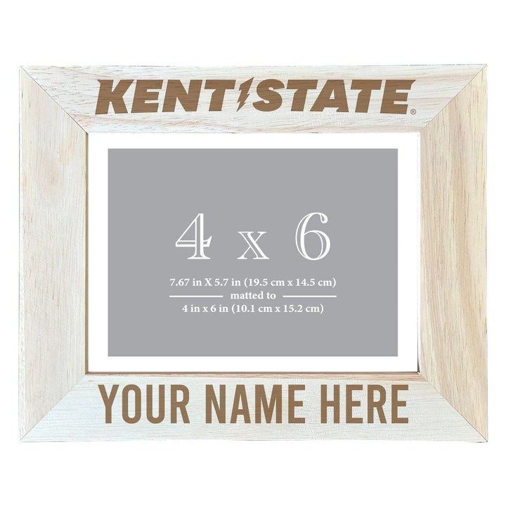 Kent State University Customizable Wooden Photo Frame Matted 4"x 6" Officially Licensed Collegiate Product Image 2