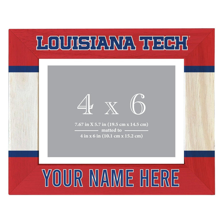 Louisiana Tech Bulldogs Customizable Wooden Photo Frame Matted 4"x 6" Officially Licensed Collegiate Product Image 1