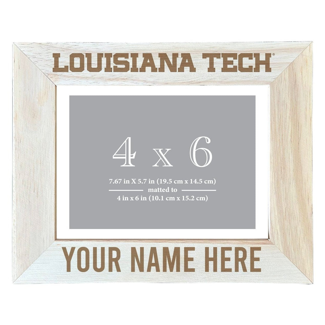 Louisiana Tech Bulldogs Customizable Wooden Photo Frame Matted 4"x 6" Officially Licensed Collegiate Product Image 1