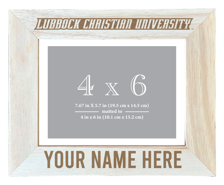 Lubbock Christian University Chaparral Customizable Wooden Photo Frame Matted 4"x 6" Officially Licensed Collegiate Image 1