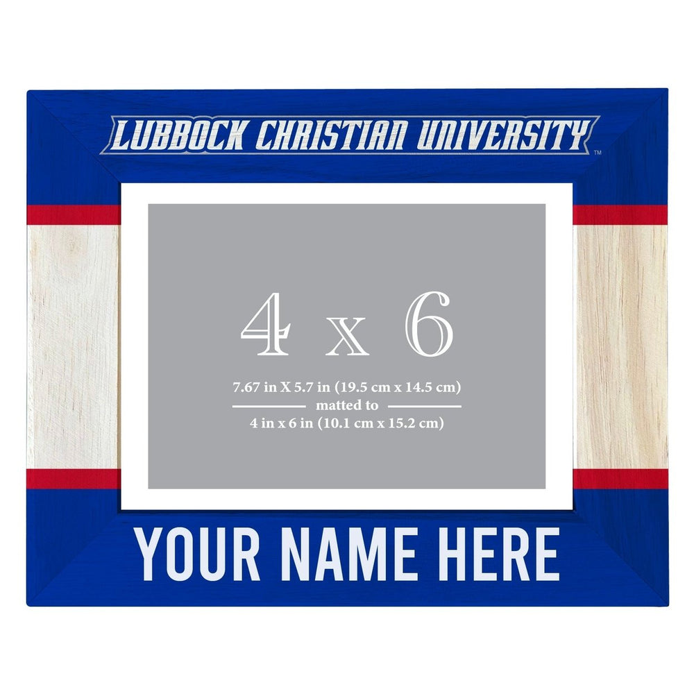 Lubbock Christian University Chaparral Customizable Wooden Photo Frame Matted 4"x 6" Officially Licensed Collegiate Image 2