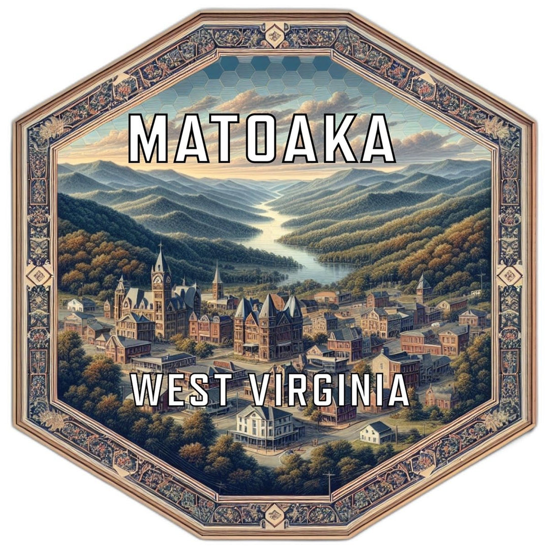 Matoaka West Virginia Souvenir Travel Destination Die Cut Hexagon Fridge Magnet Image 1