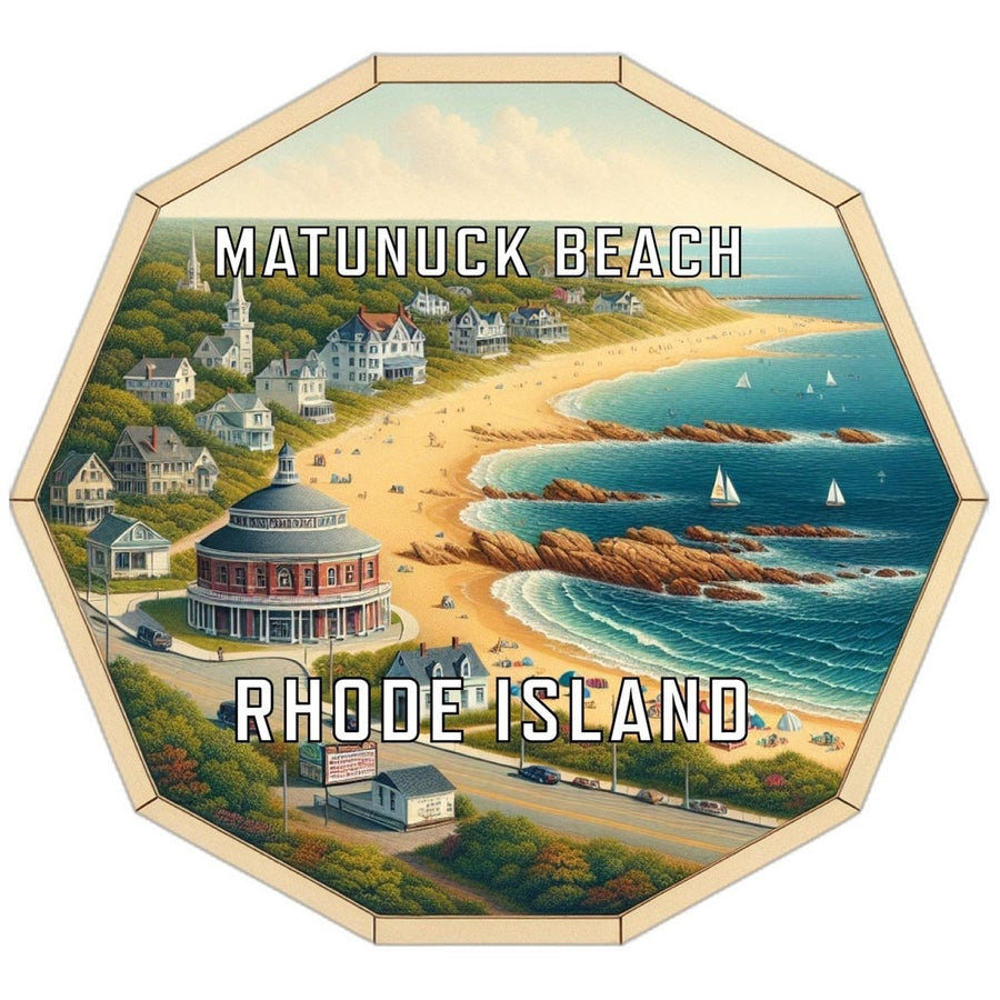 Matunuck Beach Rhode Island Souvenir Travel Destination Die Cut Hexagon Fridge Magnet Image 1