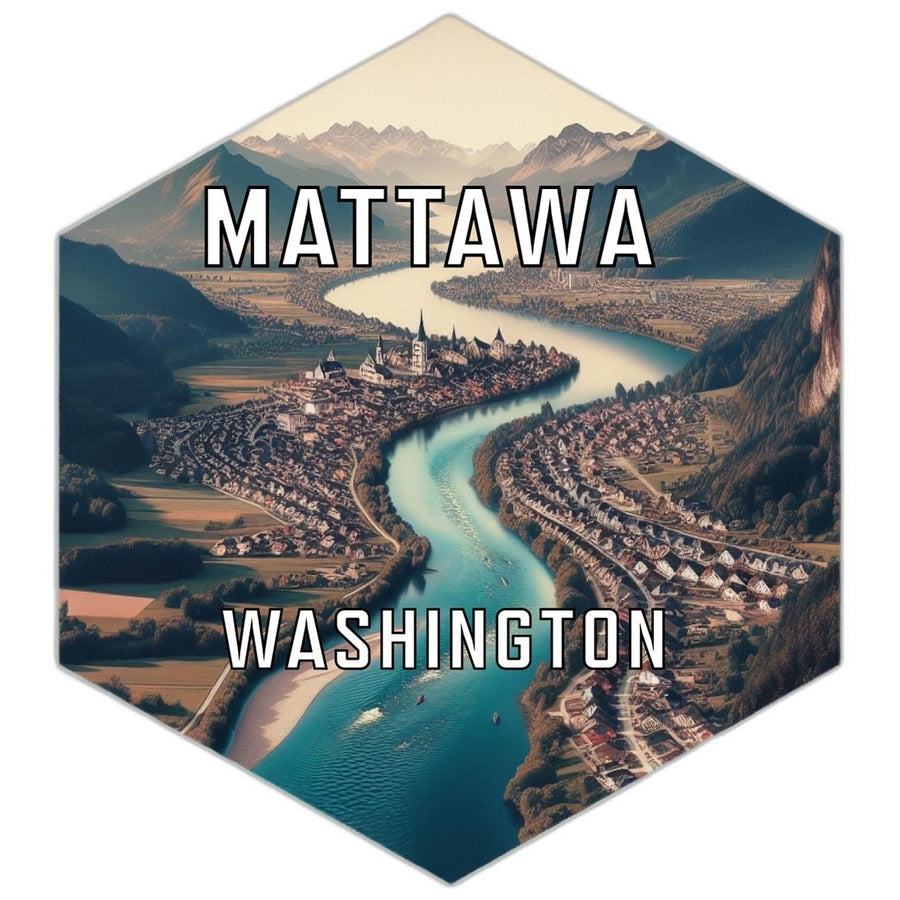 Mattawa Washington Souvenir Travel Destination Die Cut Hexagon Fridge Magnet Image 1