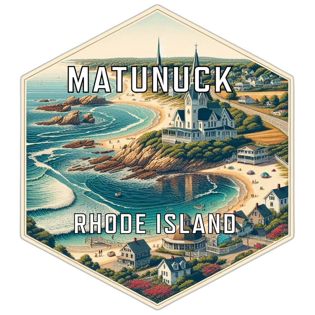 Matunuck Rhode Island Souvenir Travel Destination Die Cut Hexagon Fridge Magnet Image 1