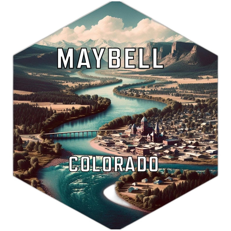 Maybell Colorado Souvenir Travel Destination Die Cut Hexagon Fridge Magnet Image 1