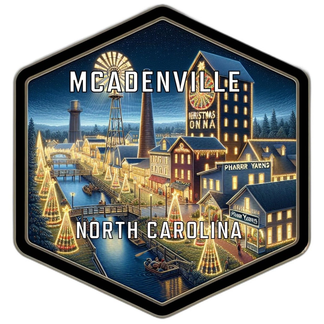 Mcadenville North Carolina Souvenir Travel Destination Die Cut Hexagon Fridge Magnet Image 1