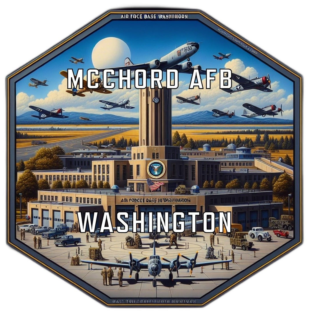 Mcchord Afb Washington Souvenir Travel Destination Die Cut Hexagon Fridge Magnet Image 1