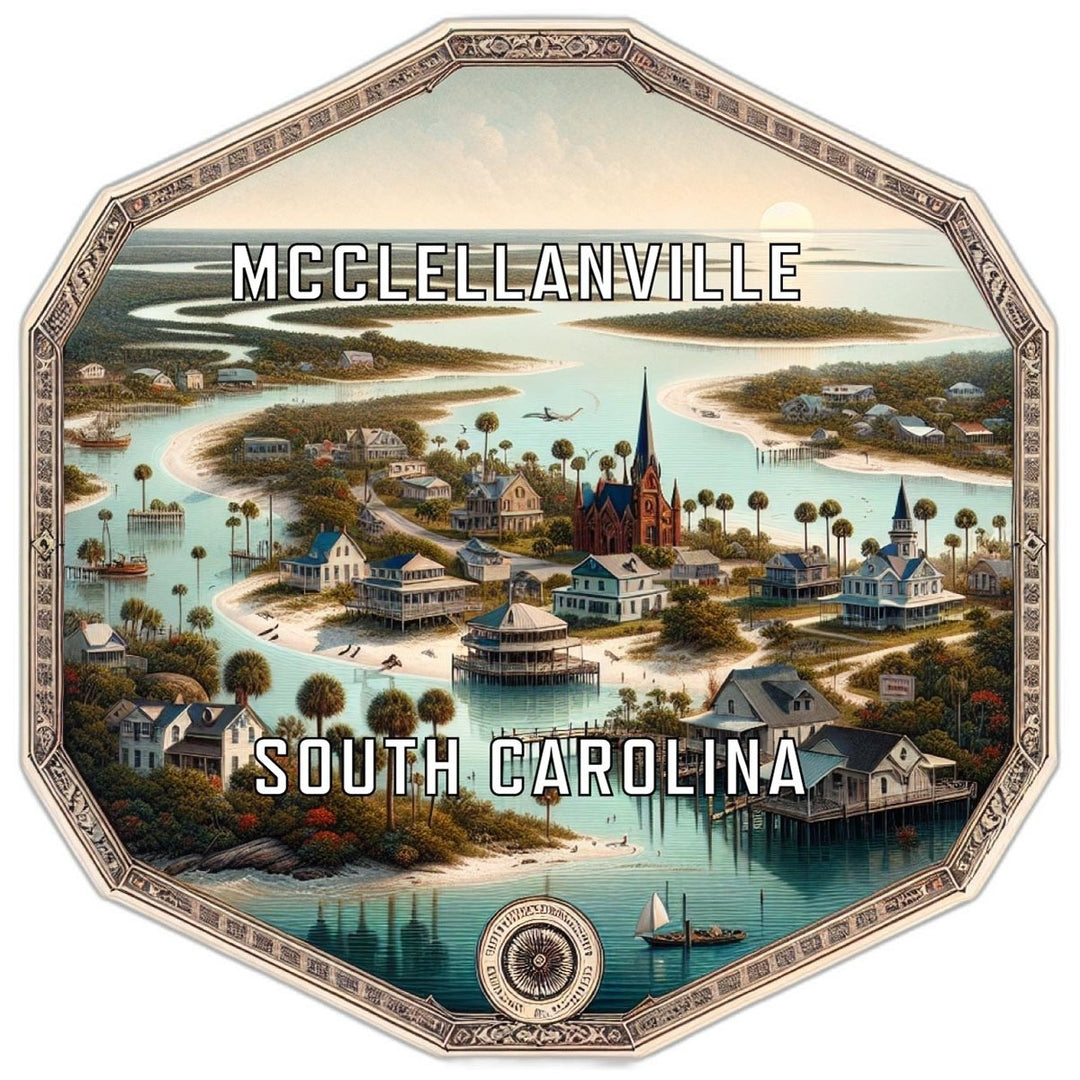 Mcclellanville South Carolina Souvenir Travel Destination Die Cut Hexagon Fridge Magnet Image 1