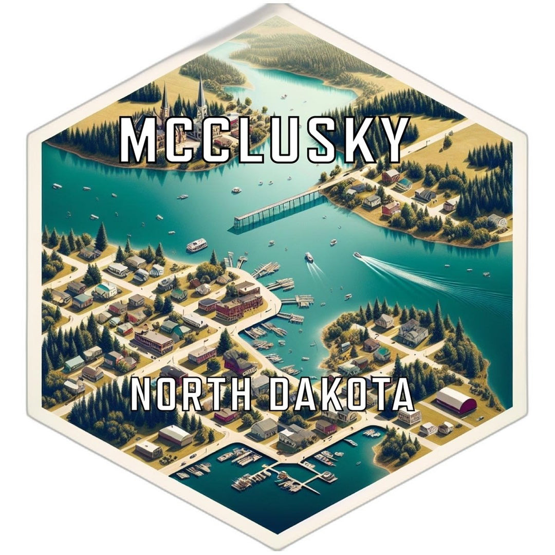 Mcclusky North Dakota Souvenir Travel Destination Die Cut Hexagon Fridge Magnet Image 1