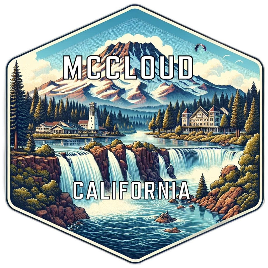 Mccloud California Souvenir Travel Destination Die Cut Hexagon Fridge Magnet Image 1