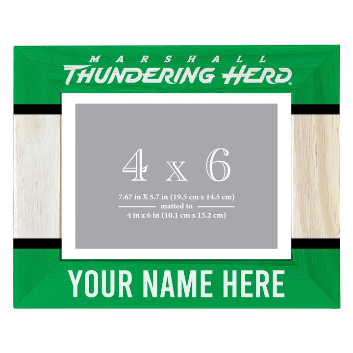 Marshall Thundering Herd Customizable Wooden Photo Frame Matted 4"x 6" Officially Licensed Collegiate Product Image 1