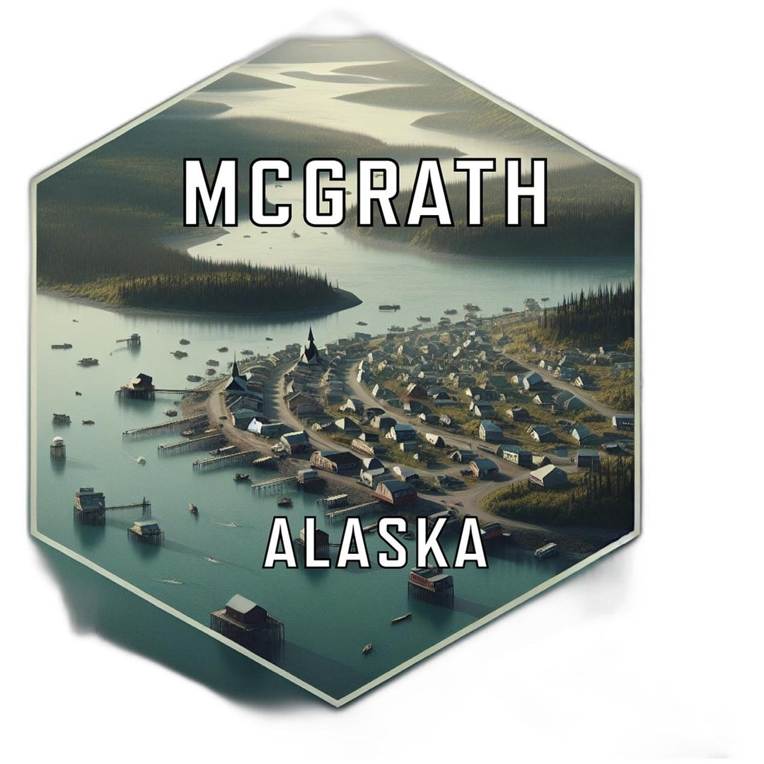 Mcgrath Alaska Souvenir Travel Destination Die Cut Hexagon Fridge Magnet Image 1