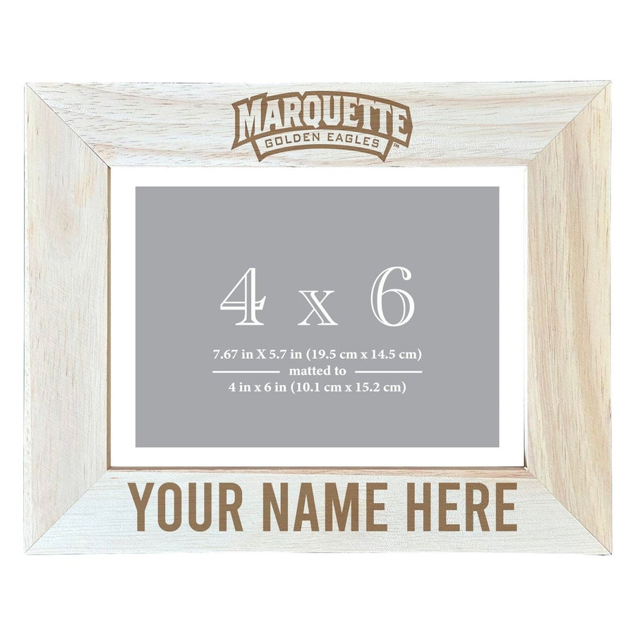 Marquette Golden Eagles Customizable Wooden Photo Frame Matted 4"x 6" Officially Licensed Collegiate Product Image 1