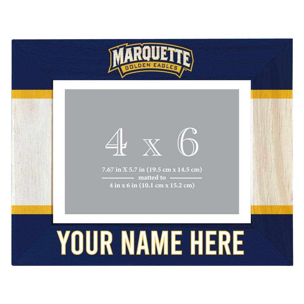 Marquette Golden Eagles Customizable Wooden Photo Frame Matted 4"x 6" Officially Licensed Collegiate Product Image 2