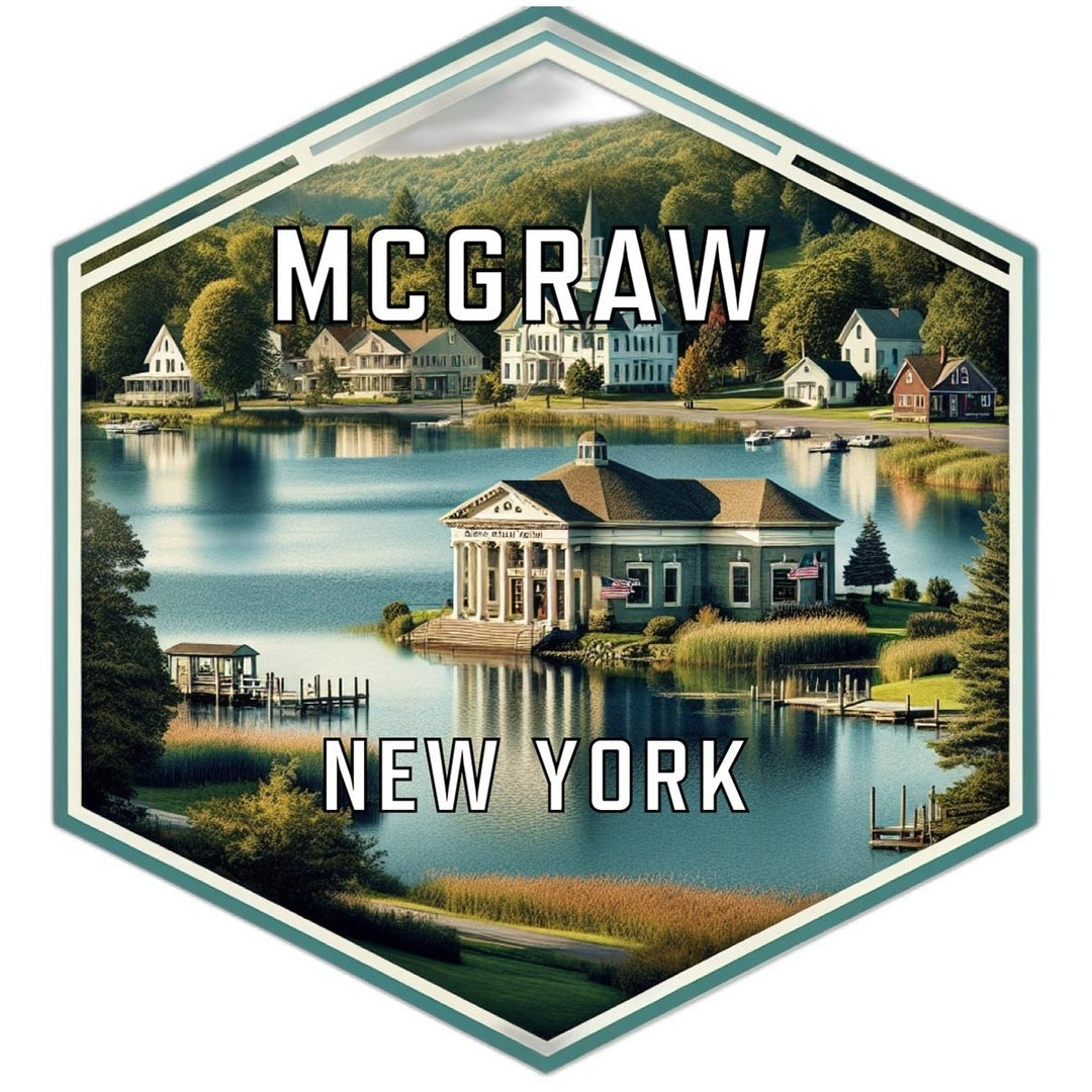 Mcgraw York Souvenir Travel Destination Die Cut Hexagon Fridge Magnet Image 1