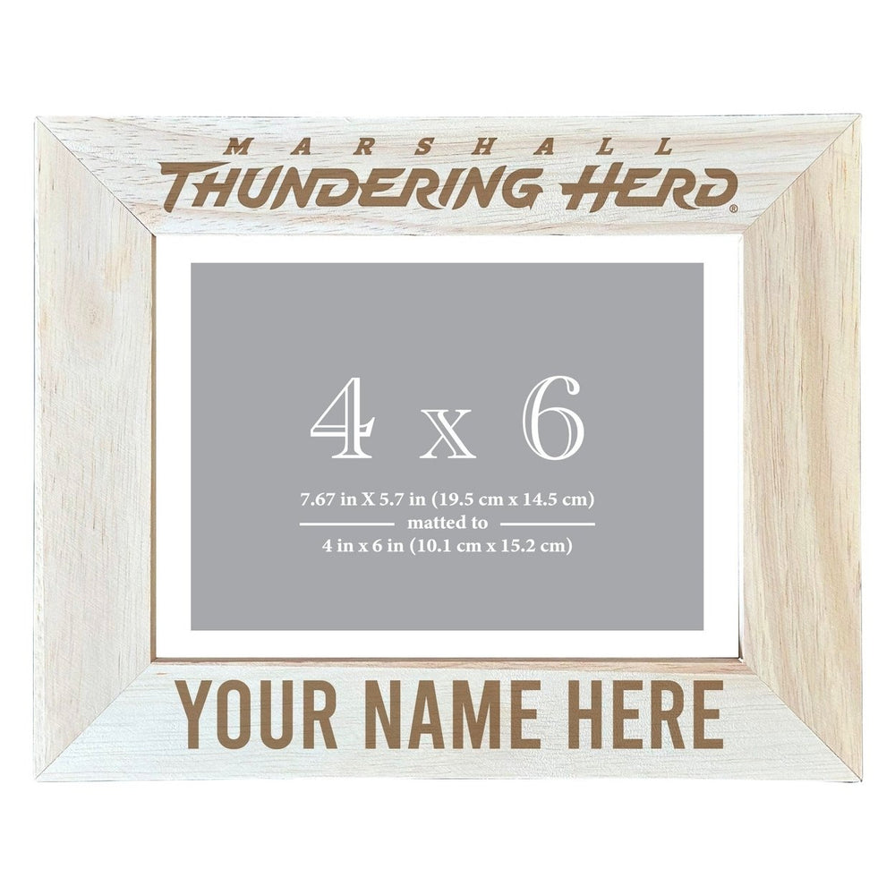 Marshall Thundering Herd Customizable Wooden Photo Frame Matted 4"x 6" Officially Licensed Collegiate Product Image 2