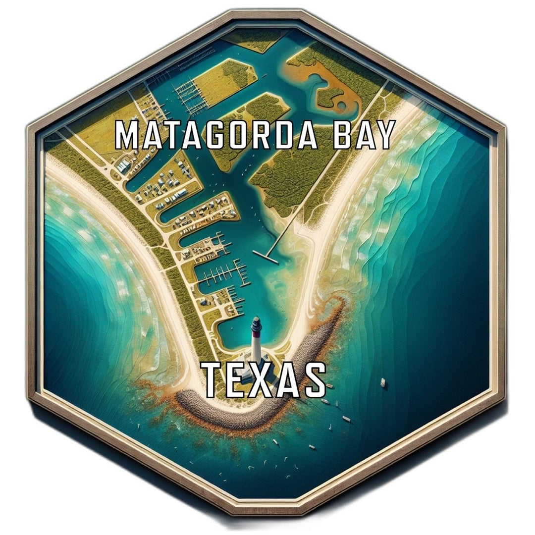 Matagorda Bay Texas Souvenir Travel Destination Die Cut Hexagon Fridge Magnet Image 1