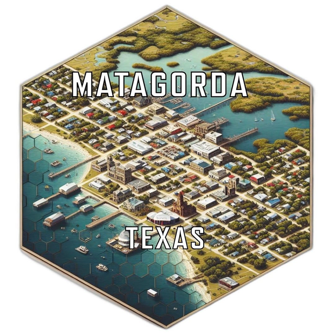 Matagorda Texas Souvenir Travel Destination Die Cut Hexagon Fridge Magnet Image 1