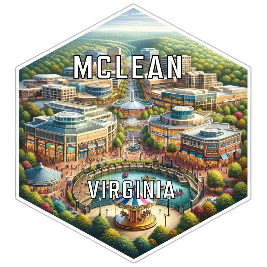 Mclean Virginia Souvenir Travel Destination Die Cut Hexagon Fridge Magnet Image 1