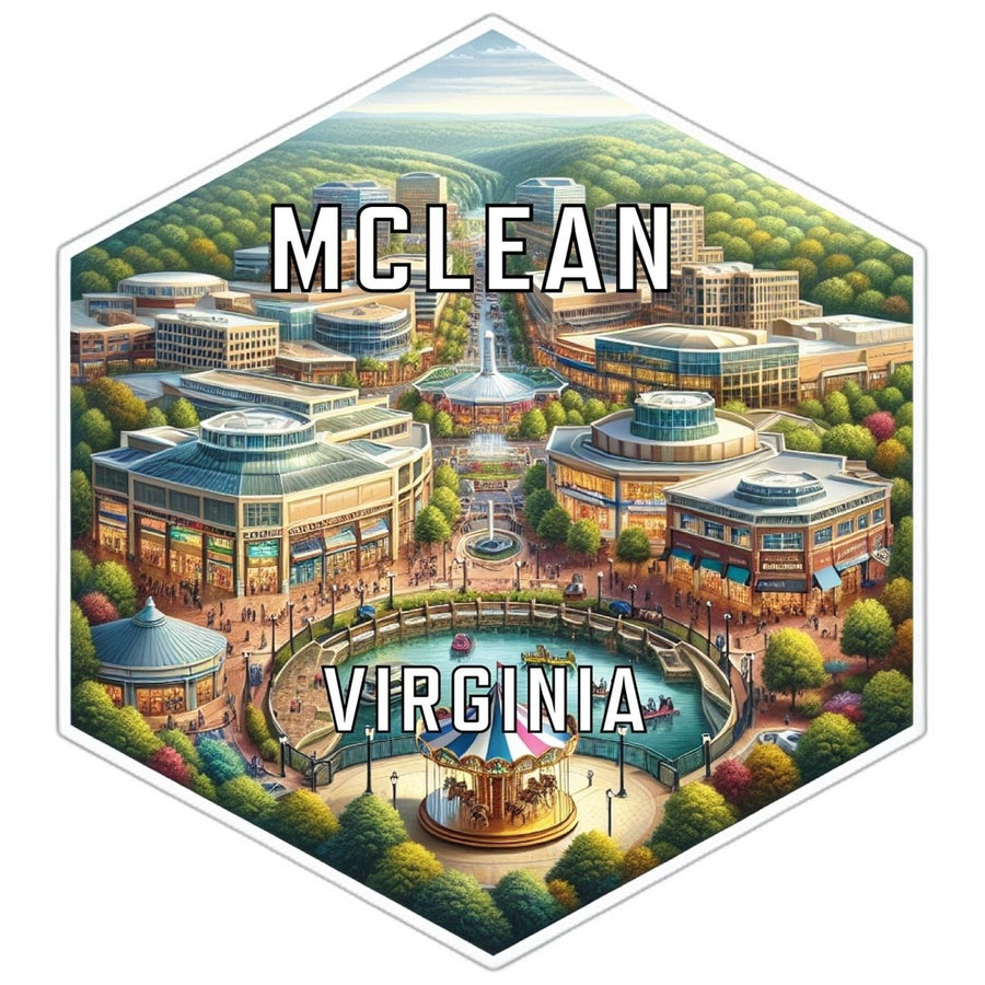 Mclean Virginia Souvenir Travel Destination Die Cut Hexagon Fridge Magnet Image 1