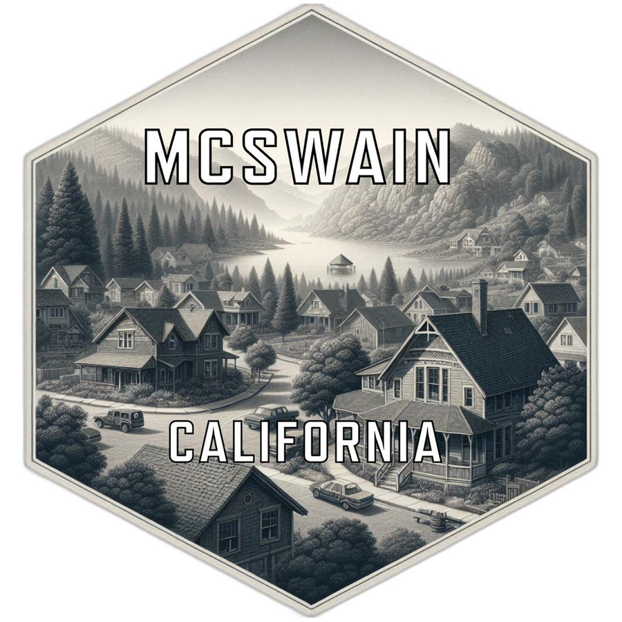 Mcswain California Souvenir Travel Destination Die Cut Hexagon Fridge Magnet Image 1