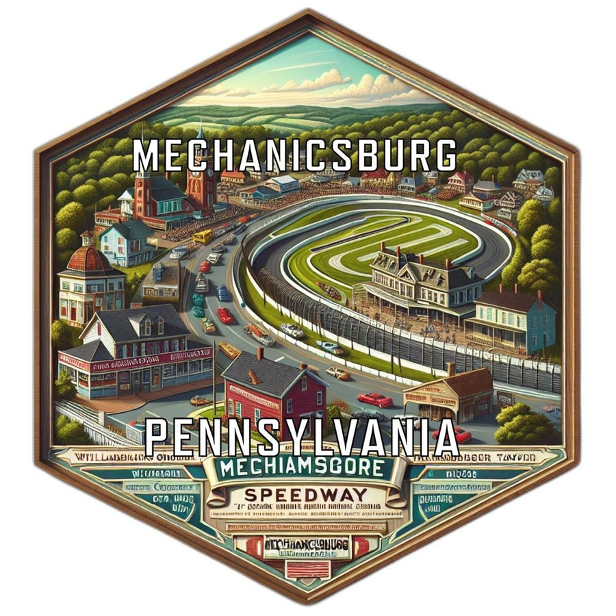 Mechanicsburg Pennsylvania Souvenir Travel Destination Die Cut Hexagon Fridge Magnet Image 1