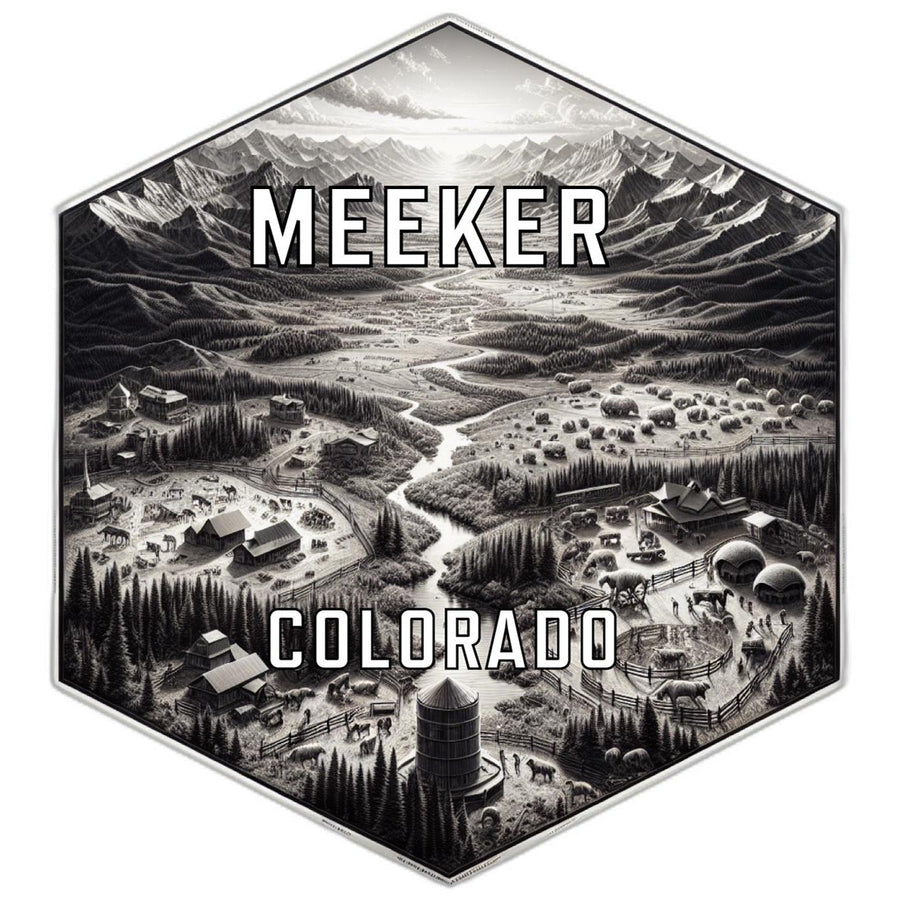 Meeker Colorado Souvenir Travel Destination Die Cut Hexagon Fridge Magnet Image 1