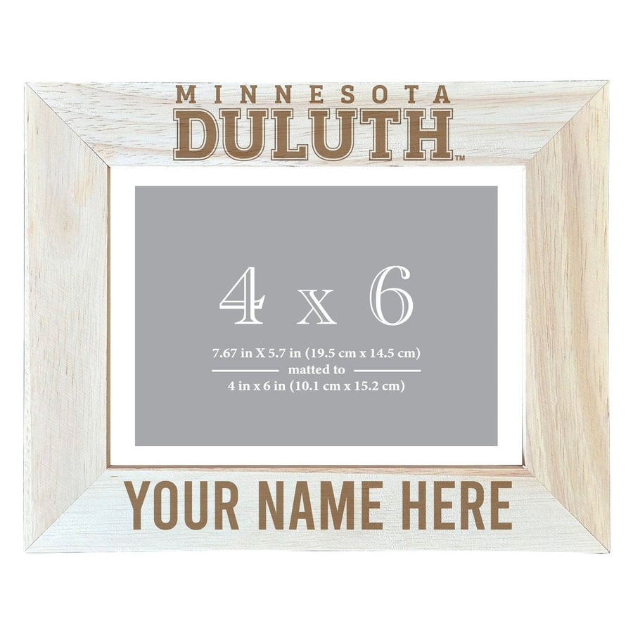 Minnesota Duluth Bulldogs Customizable Wooden Photo Frame Matted 4"x 6" Officially Licensed Collegiate Product Image 1