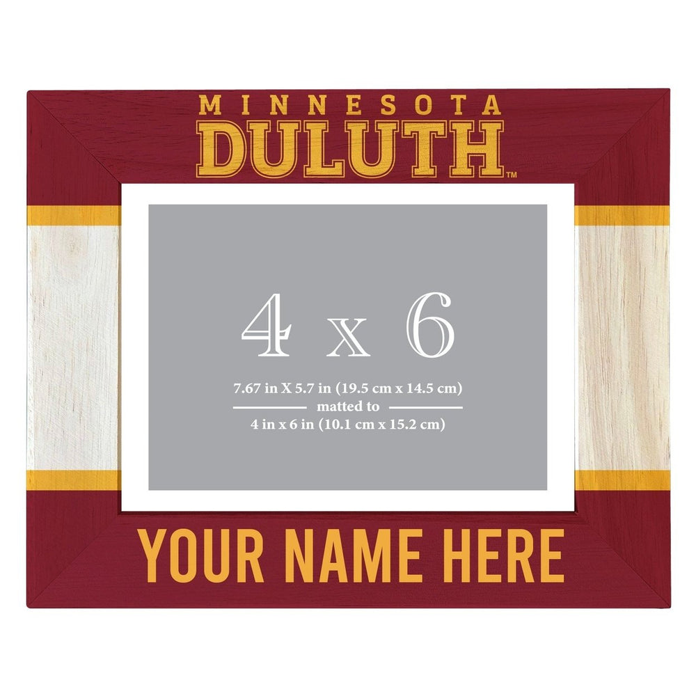 Minnesota Duluth Bulldogs Customizable Wooden Photo Frame Matted 4"x 6" Officially Licensed Collegiate Product Image 2