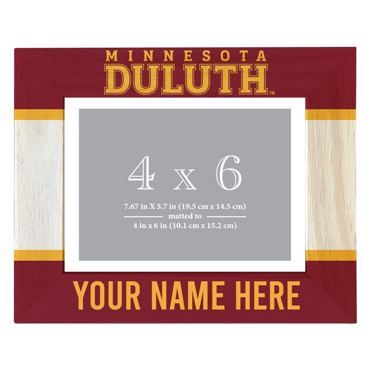 Minnesota Duluth Bulldogs Customizable Wooden Photo Frame Matted 4"x 6" Officially Licensed Collegiate Product Image 1