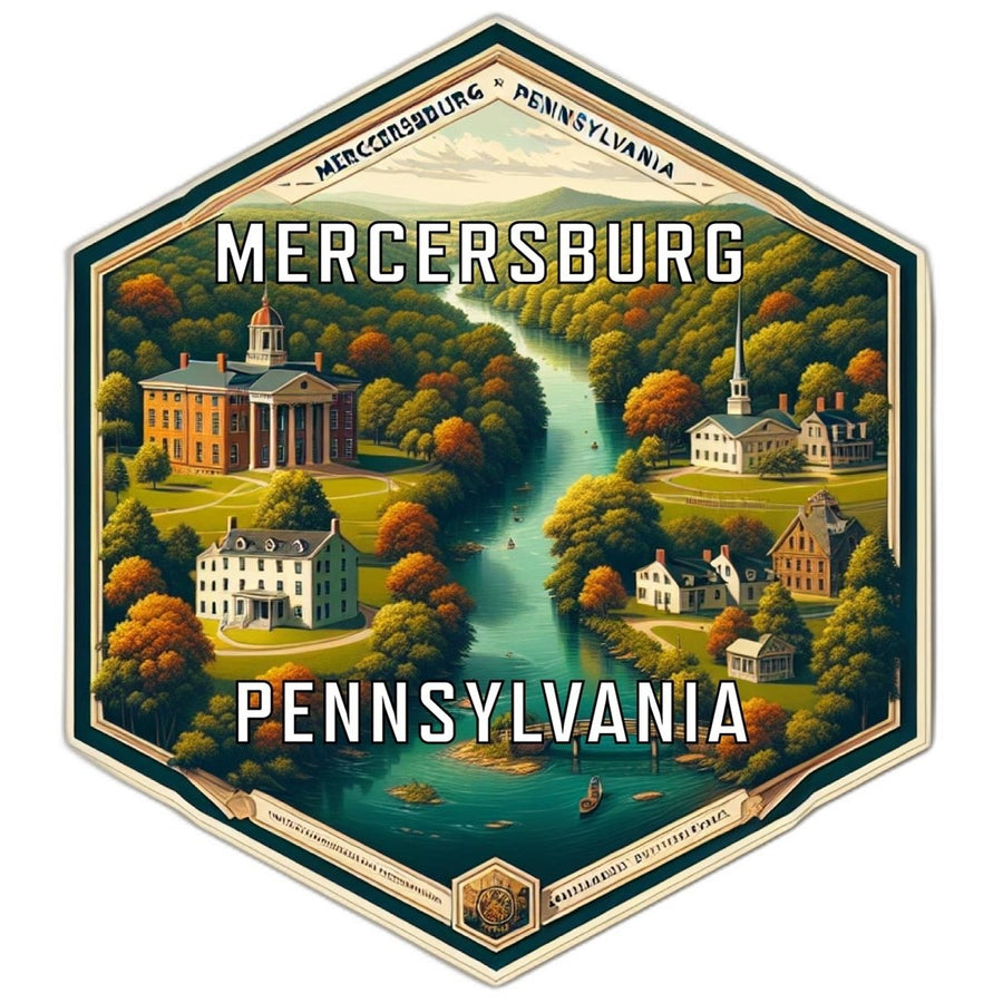 Mercersburg Pennsylvania Souvenir Travel Destination Die Cut Hexagon Fridge Magnet Image 1