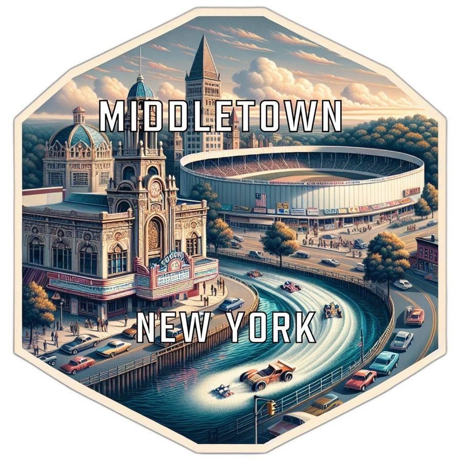 Middletown York Souvenir Travel Destination Die Cut Hexagon Fridge Magnet Image 1